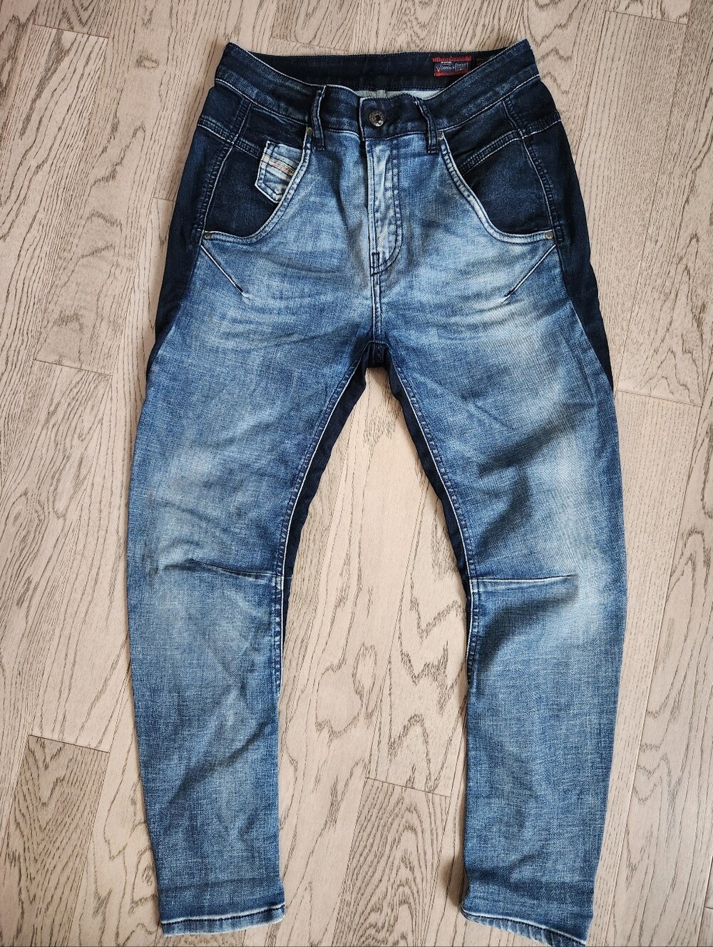 Diesel Fayza Denim + Sweat Pants Jogg Jeans Two Tone Size 25"